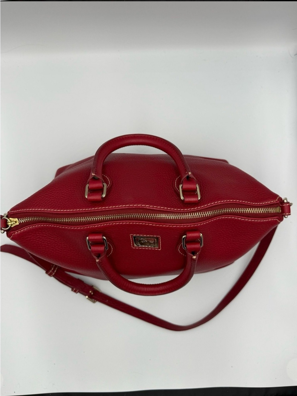 Red Leather Satchel Handbag -Dooney and Bourke satchel - Picture 3 of 3